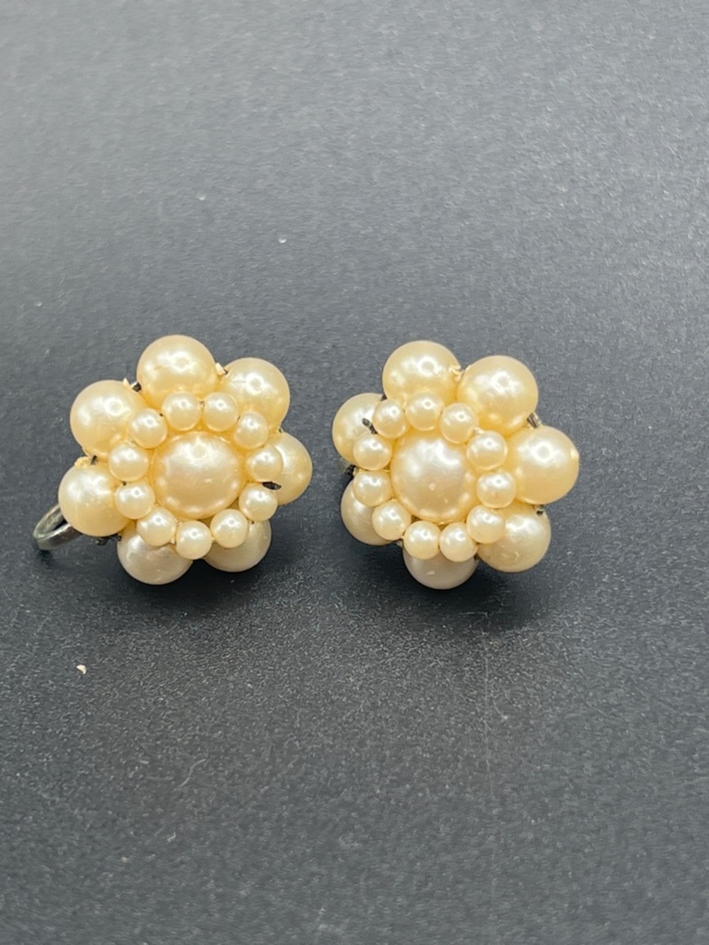 Vintage Pearl Cluster Earrings